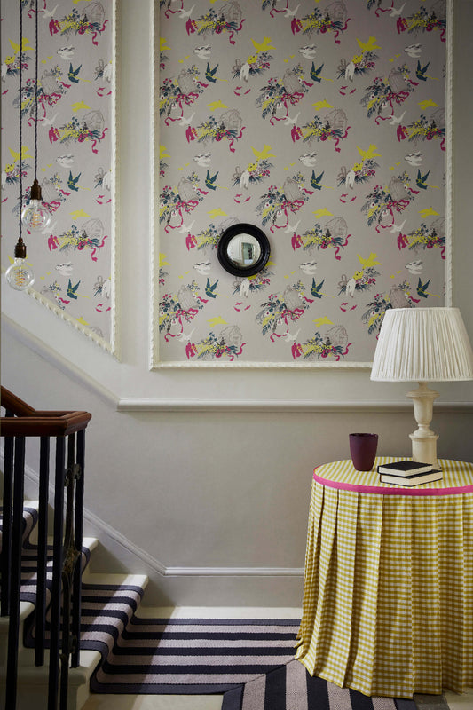 Papel pintado de Little Greene Volières - Gris francés