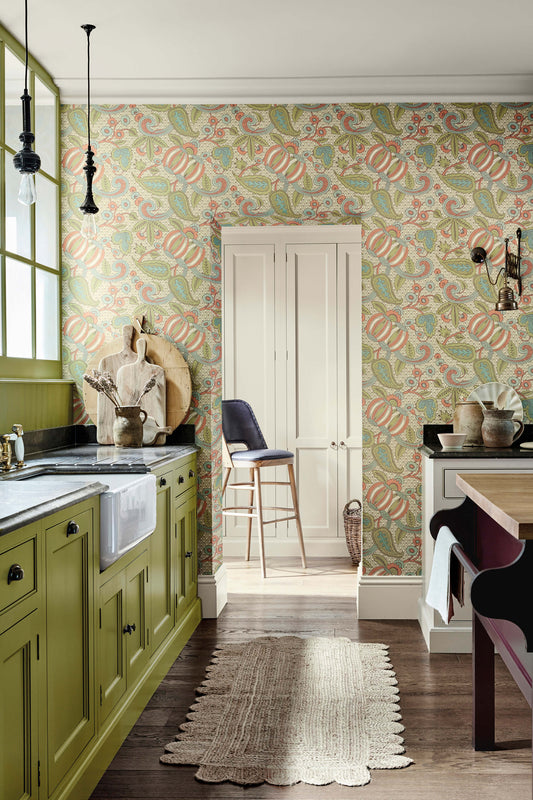 Papel pintado de granada de Little Greene - Bazaar