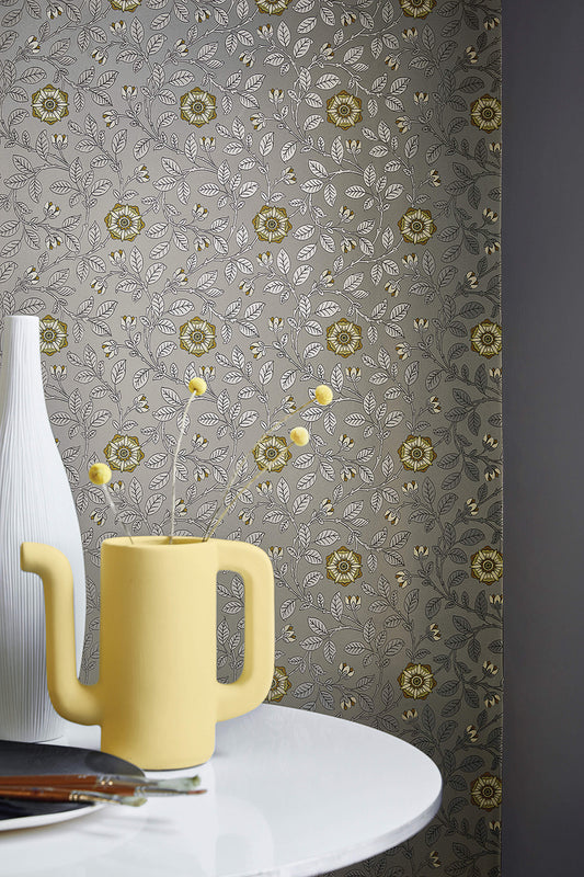 Papel pintado Little Greene Richmond Green - Platino