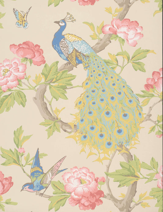 Papel pintado de Little Greene Pavona - Color avellana