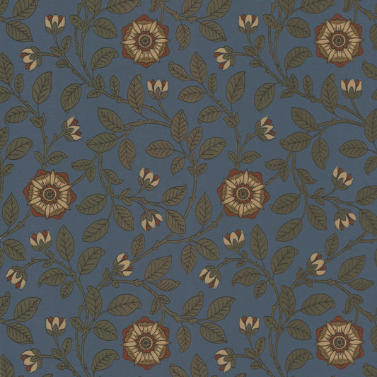 Papel pintado Little Greene Richmond Green - Azul Revival