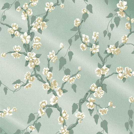 Papel pintado de Little Greene Sakura - Aqua Lustre