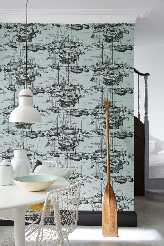 Fondo de pantalla de Little Greene Zingara - Mar Cerúleo