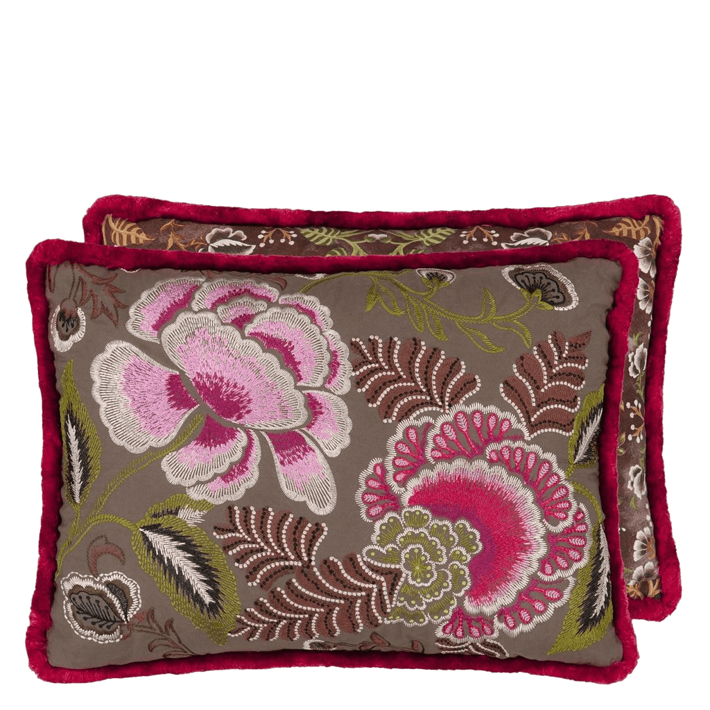 Almofada Designers Guild Rose De Damas Embroidered Cranberry - Stoc Casa