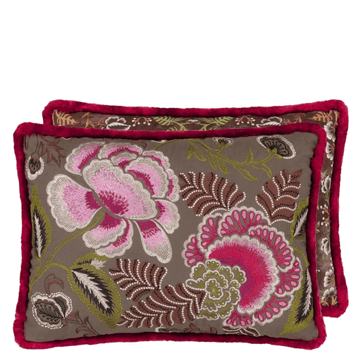Almofada Designers Guild Rose De Damas Embroidered Cranberry - Stoc Casa