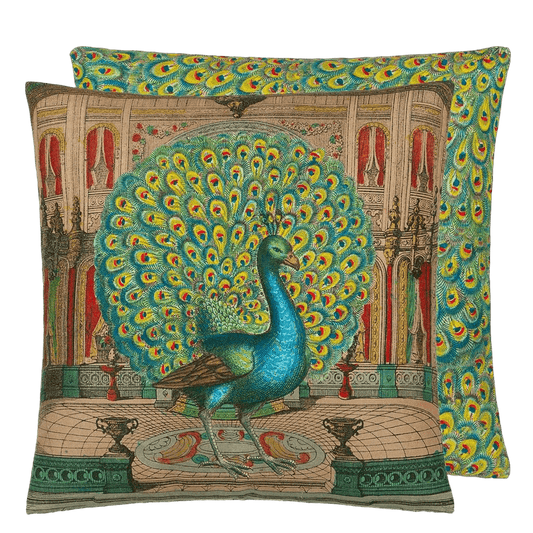 Almofada John Derian Peacock Emerald - Stoc Casa