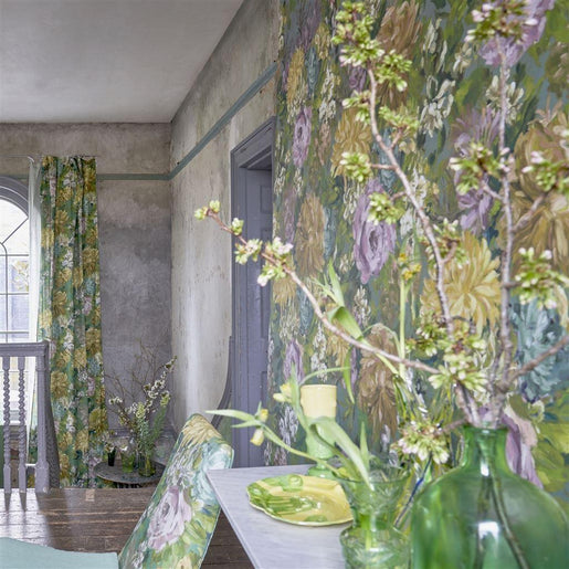 Papel de Parede Designers Guild Fleurs D Artistes Vintage Green - Stoc Casa