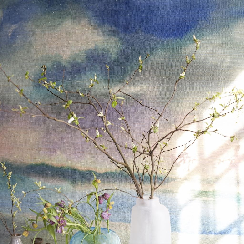 Papel de Parede Designers Guild Paysage Marin Grasscloth Sky