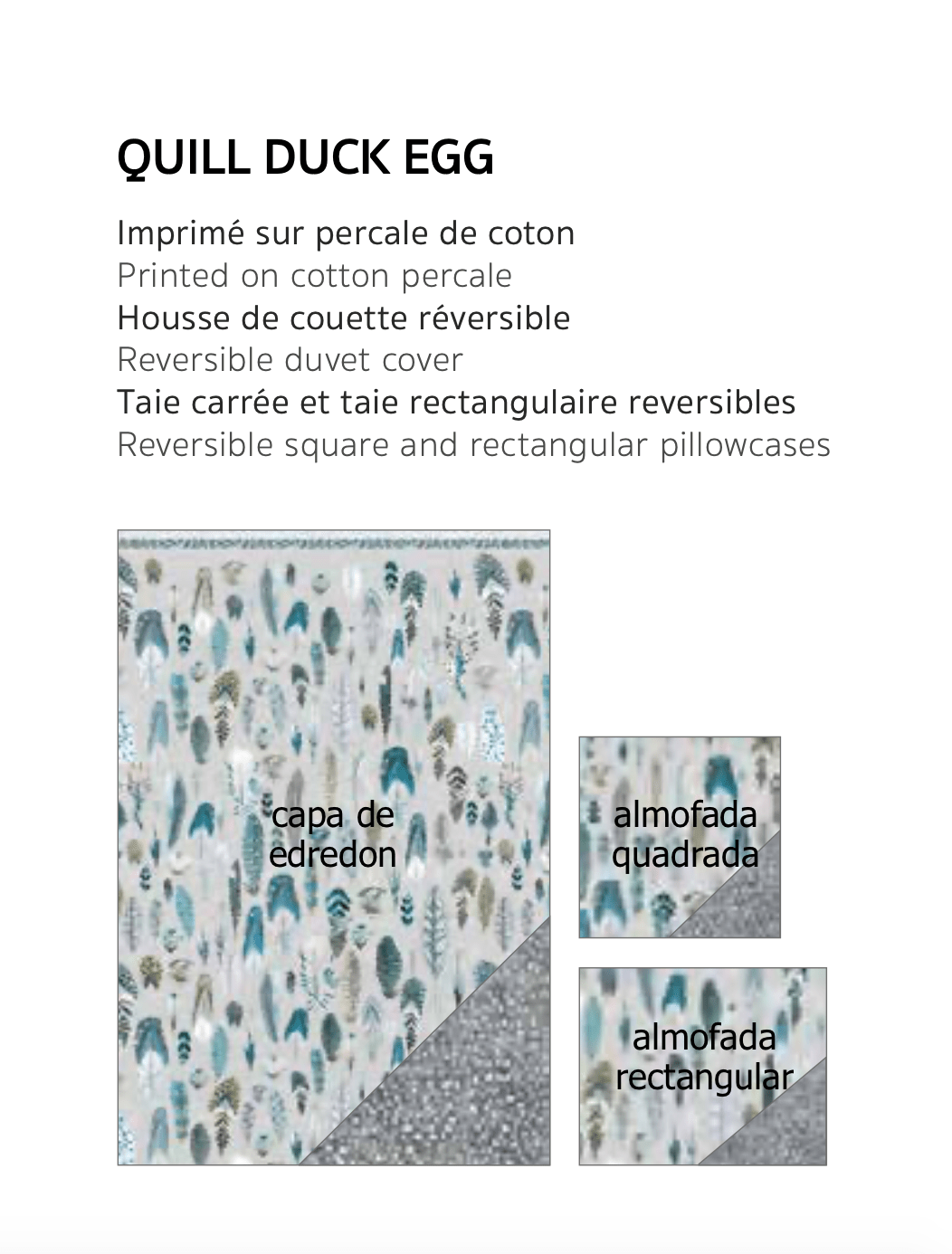 Capa de Edredon Designers Guild Quill Duck Egg - Stoc Casa