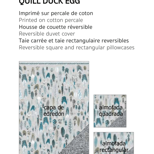 Capa de Edredon Designers Guild Quill Duck Egg - Stoc Casa