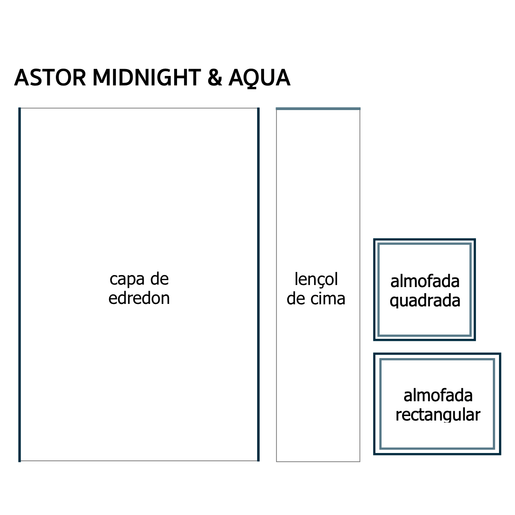 Lençol de Cima Designers Guild Astor Midnight/Aqua - Stoc Casa