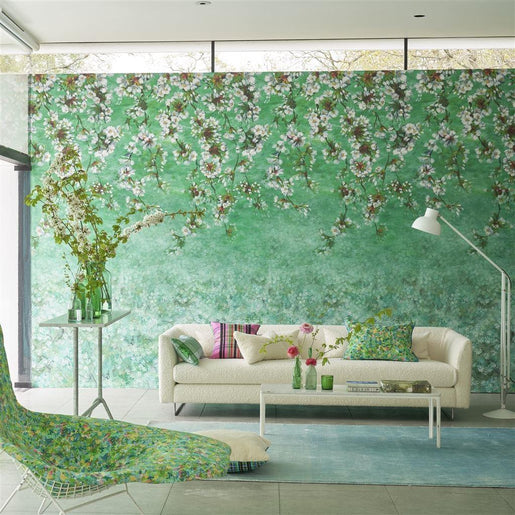 Papel de Parede Designers Guild Assam Blossom Emerald - Stoc Casa